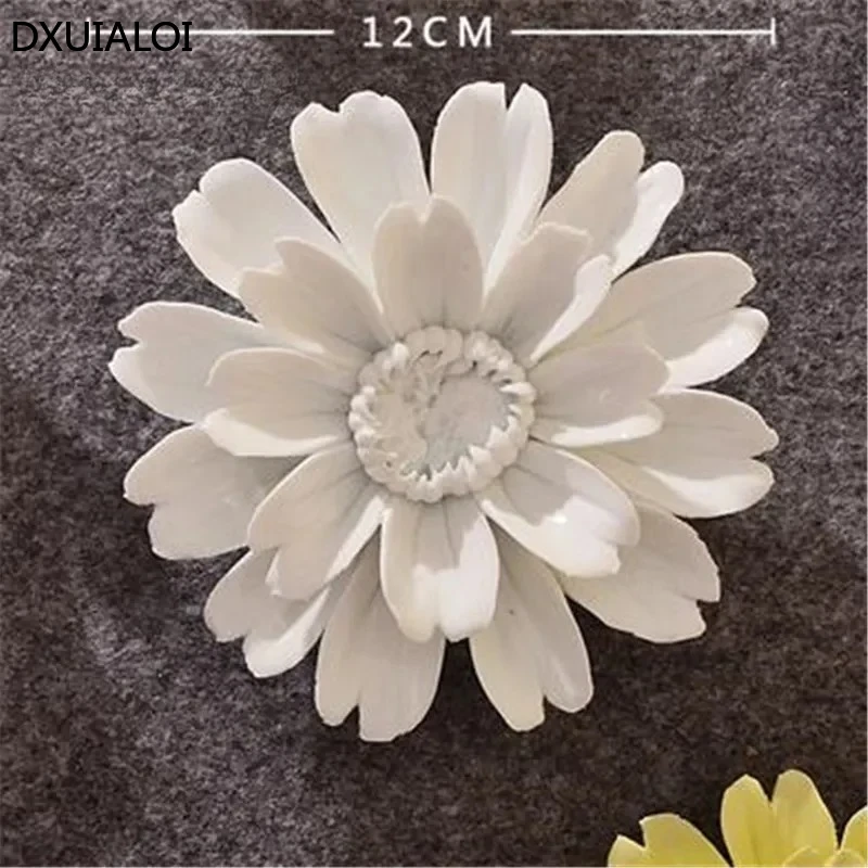 1pcs Home Decoration Living culture ceramic flower 3D wall decoration handicraft living room bedroom wall TV hanging behind wall