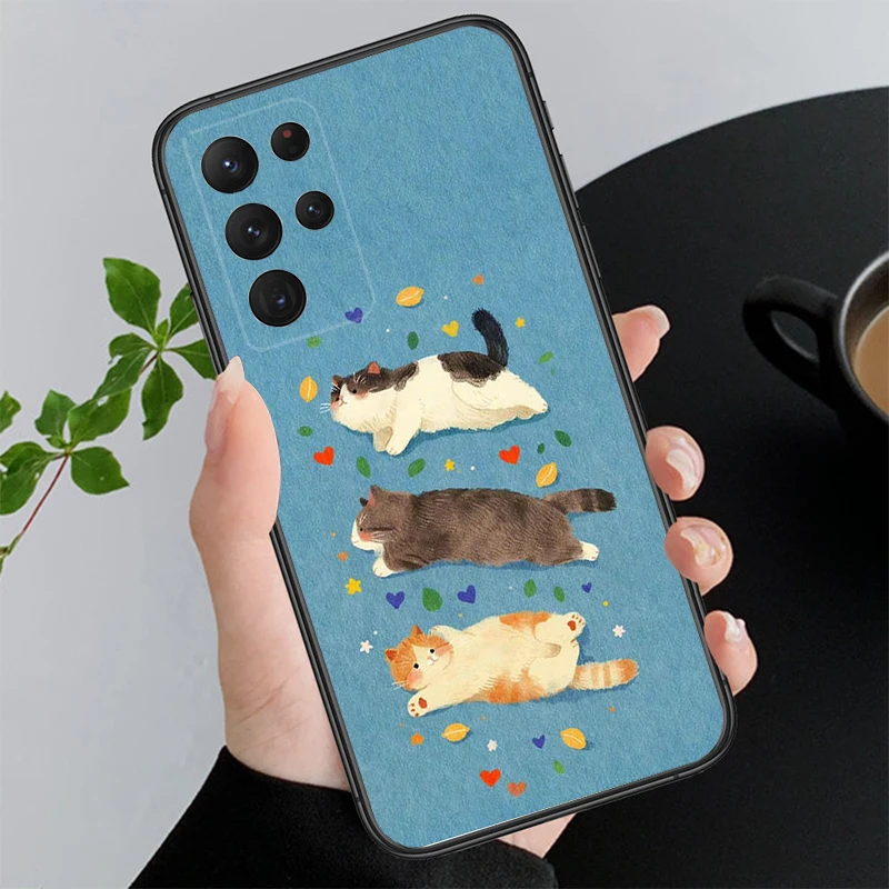 

Phone Case For Samsung A55 A16 A56 A36 A35 A15 A53 A54 A33 A34 A25 A05S A52 A52S A14 A26 A71 Fun Cat