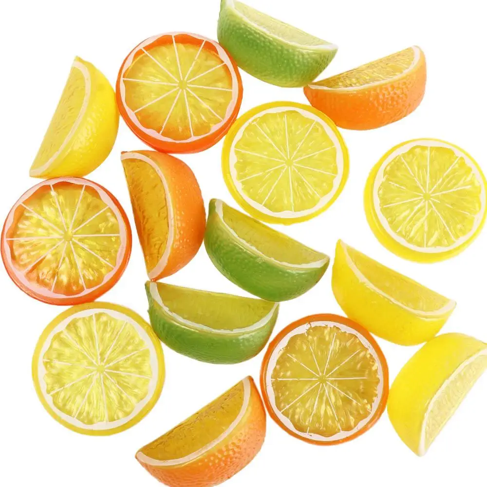 

PCS Home Fake Lemon Block Fake Fruit Kids Cognitive Toys Artificial Lemon Slice Simulation Fruit Fake Limes Chips Kitchen Decor