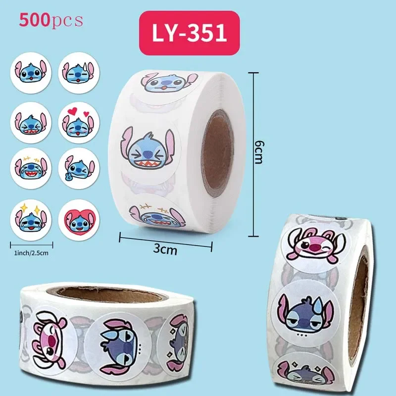 

500pcs Disney Stitch Sticker Cute Kids Reward Stickers Gift Label Tag Gift Teacher Encouragement Student Stationery Decoration