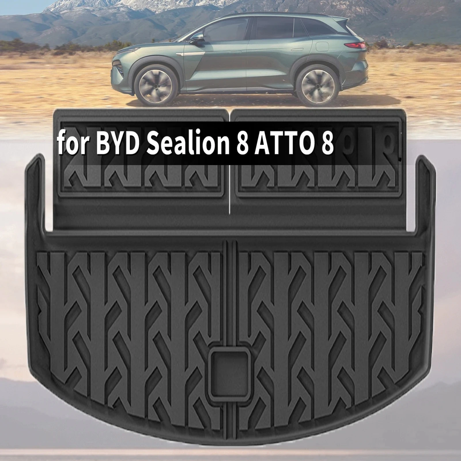 for BYD Sealion 8 ATTO 8 Tang L 2025-2027 LHD RHD TPE Car Trunk Mats & Seat Back Non-Slip Bottom All Season Use Accessories