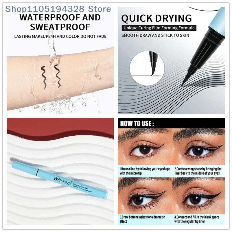 BSIMONE 2g Makeup Ultimate Black Liquid Eyeliner Długotrwały Wodoodporny Eyeliner w Płynie w Kształcie Pisaka Ładne Narzędzia do Makijażu Kosmetyki Upiększające