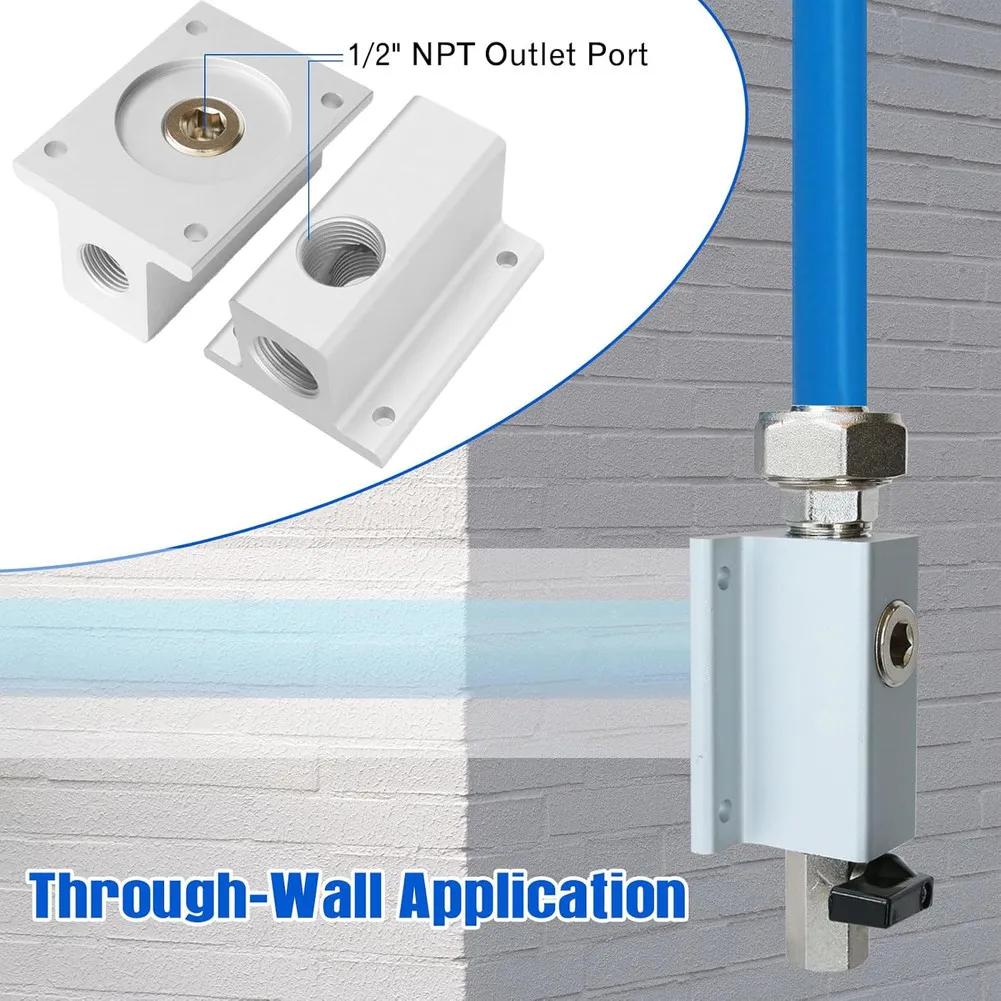 2PCS 3/4 Inch For Compressed Air Outlet Kit with Anodized Aluminum Body Brass Valves and 1/2 NPT Straight Fittings