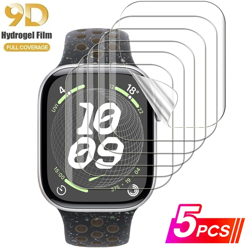 5PCS Hydrogel Film for Apple Watch 5 6 SE 40MM 44MM 42MM 38MM Screen Protector Apple Watch Ultra 49MM 7 8 9 41MM 45MM 10 42/46MM