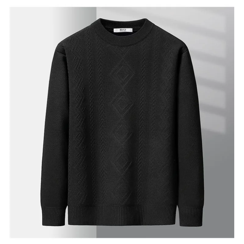 

Velvet Thickened Jacquard Knitted Sweater New Autumn Winter Base Top