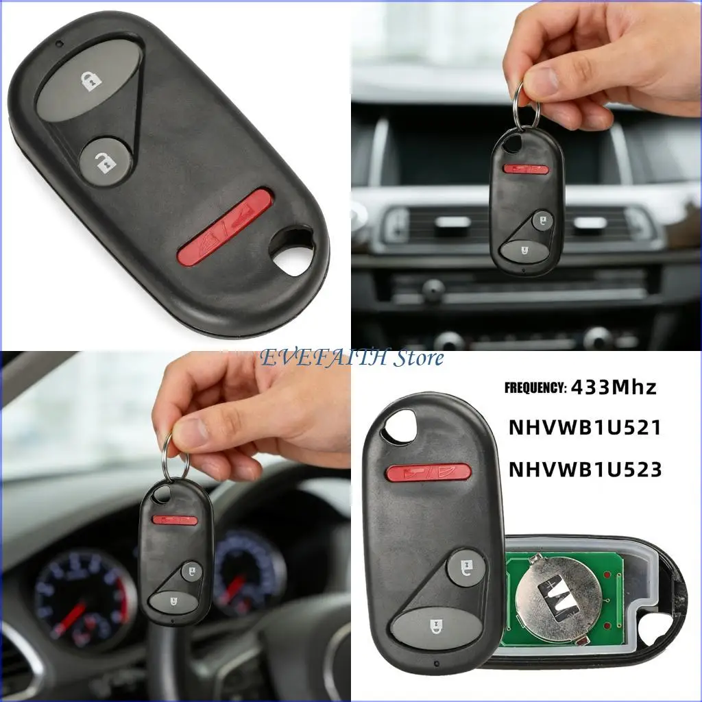 

124B Car Remote Keyless Entry for 2001-2005 NHVWB1U523 3 Button 433Mhz