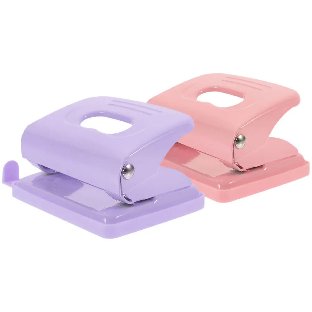 

2Pcs Manual Hole Puncher for Office Paper Sheets Lightweight Compact 2-Hole Punch Tool for School Travel DIY Projects