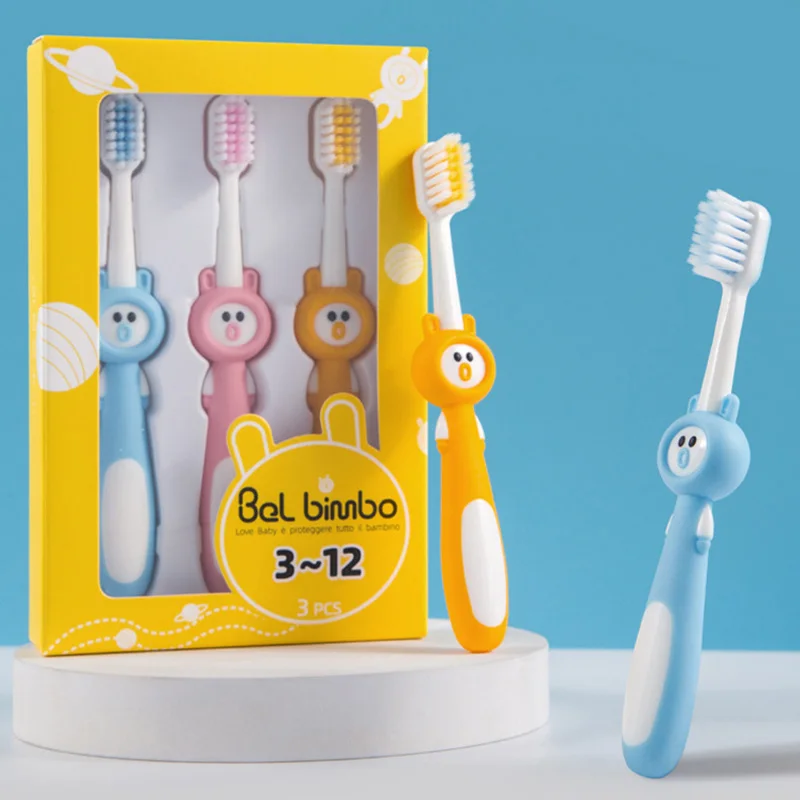 

3 Pcs Children's Toothbrush, Cartoon Soft-Bristled Toothbrush For Children Aged 3 - 12 Years Dental Oral Care