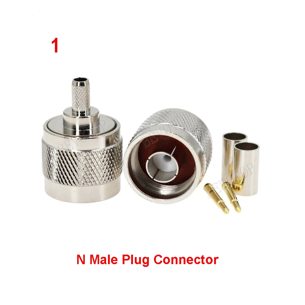 10PCS L16 N Male/Female Connector Crimp RG58 RG142 RG223 RG400 LMR195 LMR200 Coax Cable L16-50-3 N Type Conector High Quality