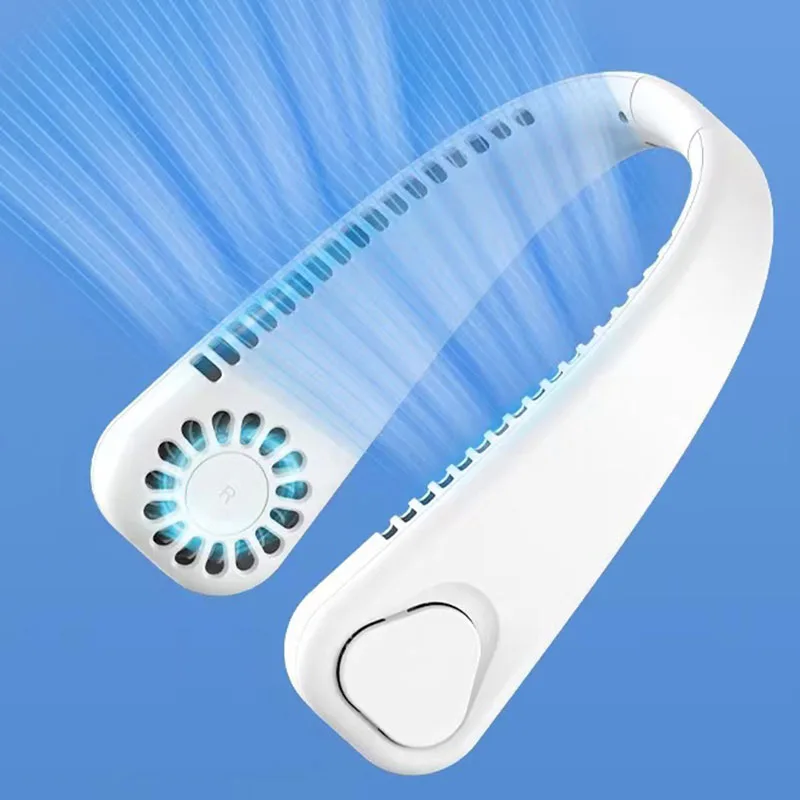 

Hot Selling Usb Rechargeable Air Cooling Bladeless Fan Personal Sports Portable Hanging Neck Fan