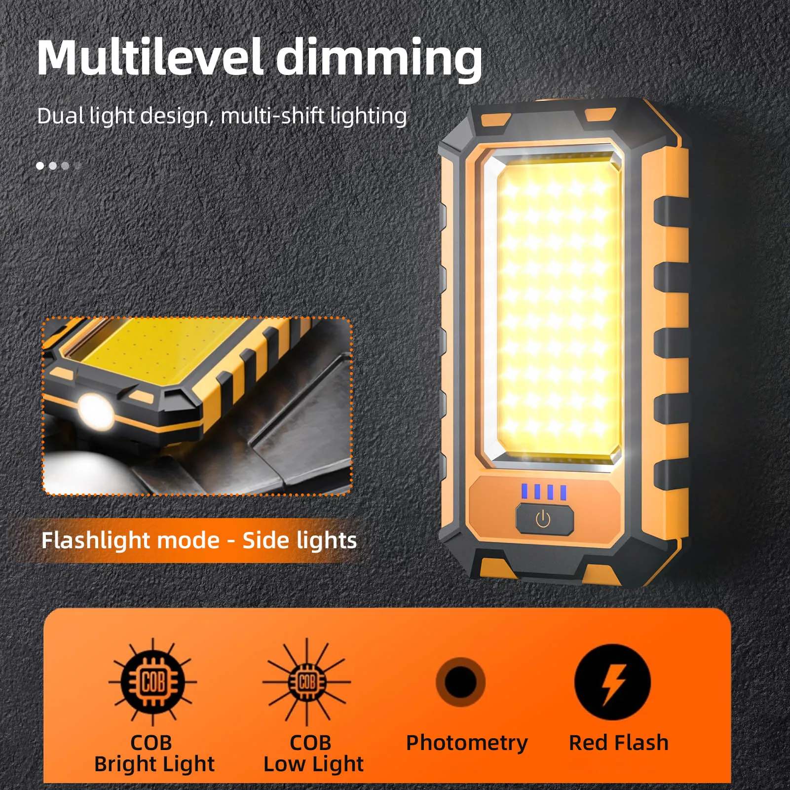 SUPERFIRE G25 Work Light COB+XPE Flashlight with Magnet/Power Bank, USB C Chargable Waterproof Torch for Outdoor Lantern