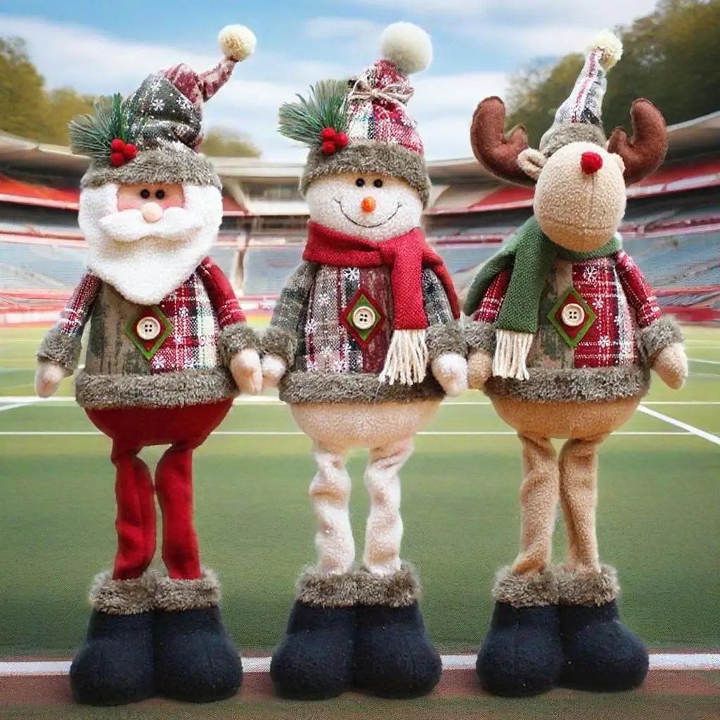 

Рождественские рождественские украшения Санта-Снеговика-олень, 2026, украшение для стола, плюшевые куклы, рождественские подарки для детей