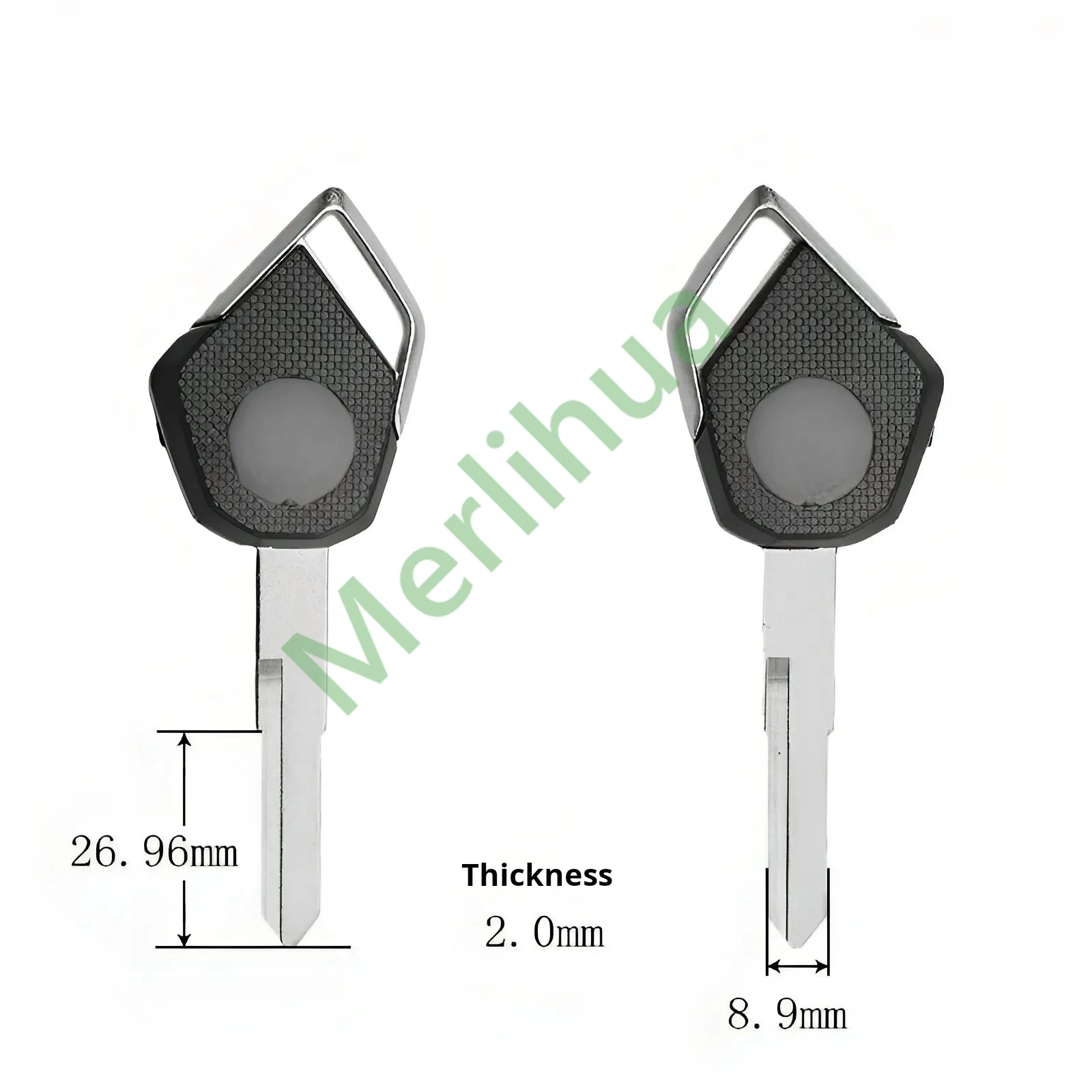 motorcycle key, suitable for: Kawasaki H2 H2R Z800 Z900 Z1000 ZX6R ZX10R motorcycle key embryo(Can install chips)