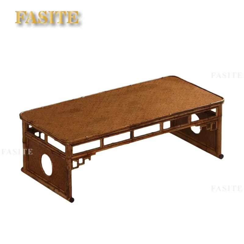 For New Chinese Style Merlot Bamboo Bay Window Balcony Small Tea Table Japanese Tatami Coffee Kang Zen Piano Table Compact