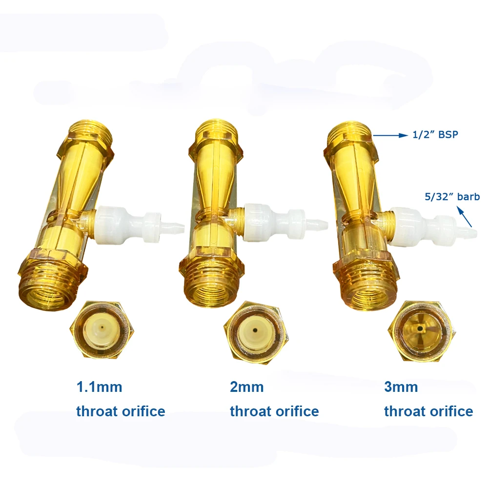 PVDF Venturi Injector With Built-in anti back flow device to Mix Ozone with Water