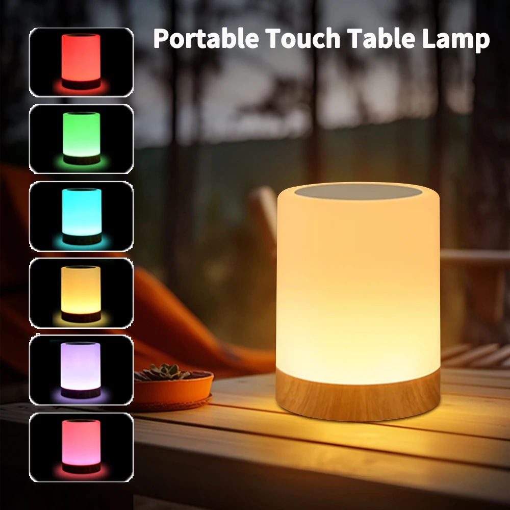 Portable Bedside Table Lamp Room Decoration USB Rechargeable Desk Lamp Desktop Night Light for Kids Gifts Bedroom Camping Light