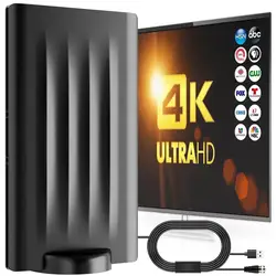 2024 Upgraded TV Antenna 780+ Mile Indoor Outdoor for Smart Digital TVs Older TVs 33ft Cable Supports 4K 1080p Amplifier Signal