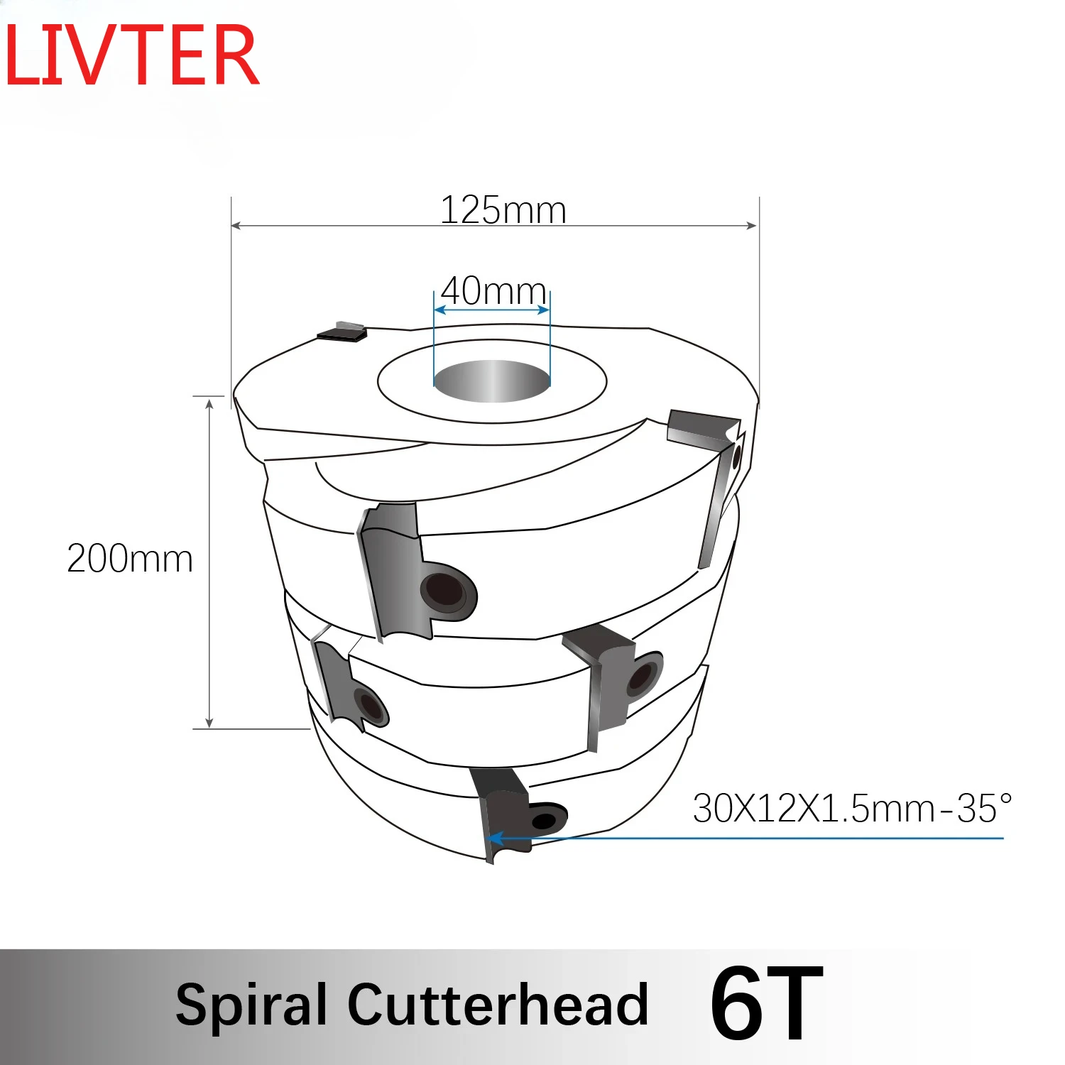 Heavy Cut Spiral Knife Shaft Helical Cutterhead Planer For Solid Wood Processing