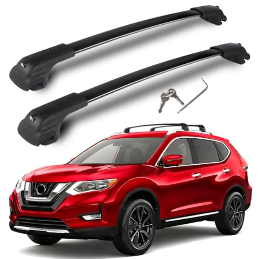 

Roof rack cross bars for Nissan Rogue 2014-2020,heavy-duty steel, black, 220 lbs capacity, upgraded corrosion-resistant finish