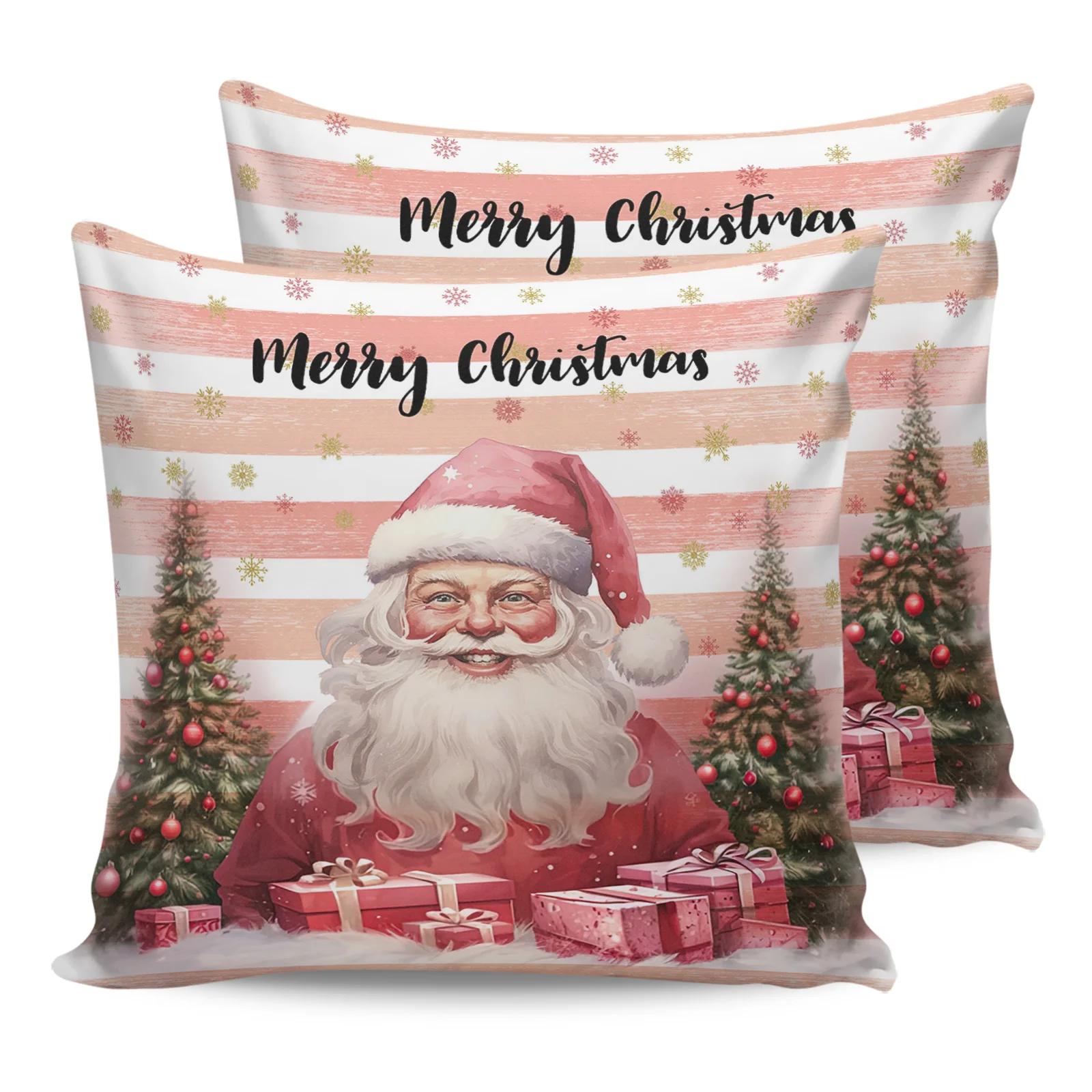 Christmas Tree Santa Claus Gift 2/4PCS Outdoor Garden Chair Waterproof Cushion Cover Modern Home Decor 45/50/60cm Pillow Case