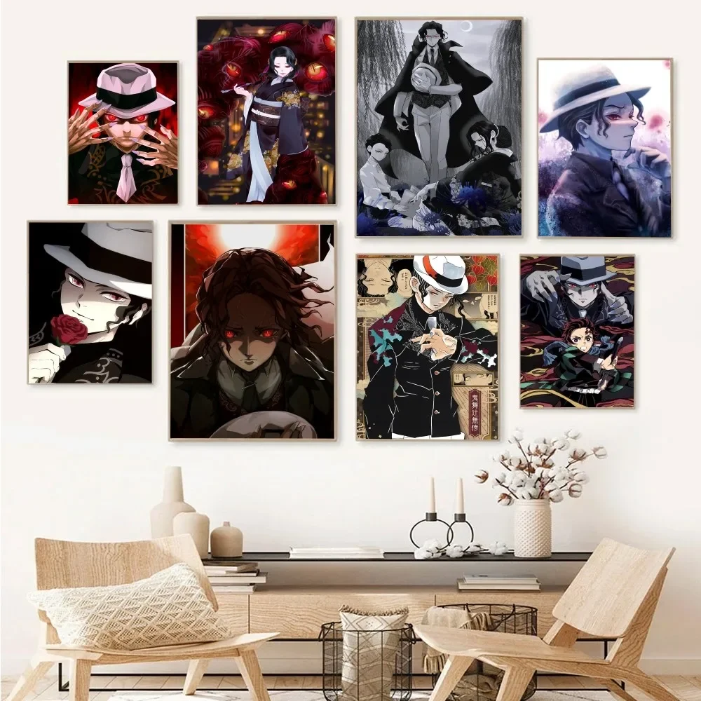 1pc kibutsuji muzan Poster Paper Print Home Bedroom Entrance Bar Cafe Art Painting Decoration