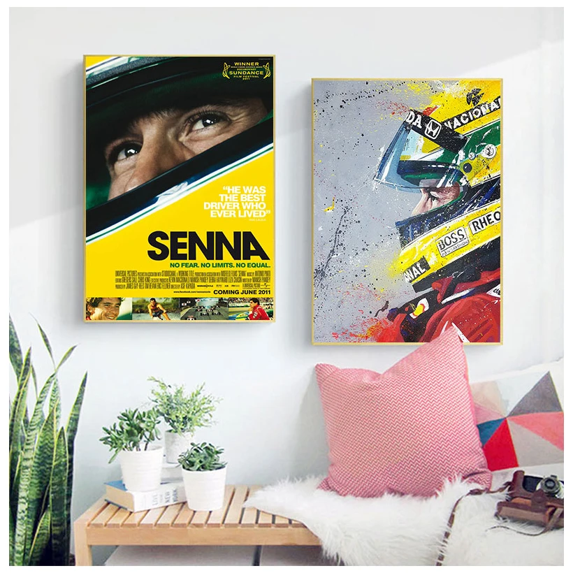 Ayrton Senna F1 Formula Legend Star Champion Race Car Poster Wall Art Canvas Prints Vintage Painting For Home Room Decor