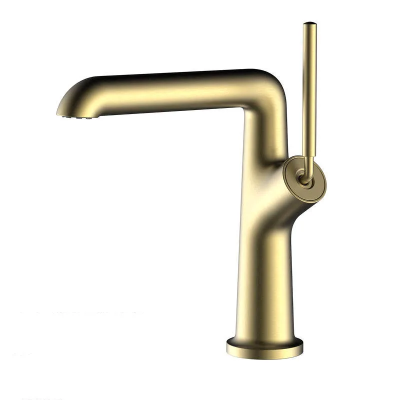 

Basin Faucet Bathroom Single Lever Hot and Cold Copper Brush Gold Single Handle High Quality Sink Mixer