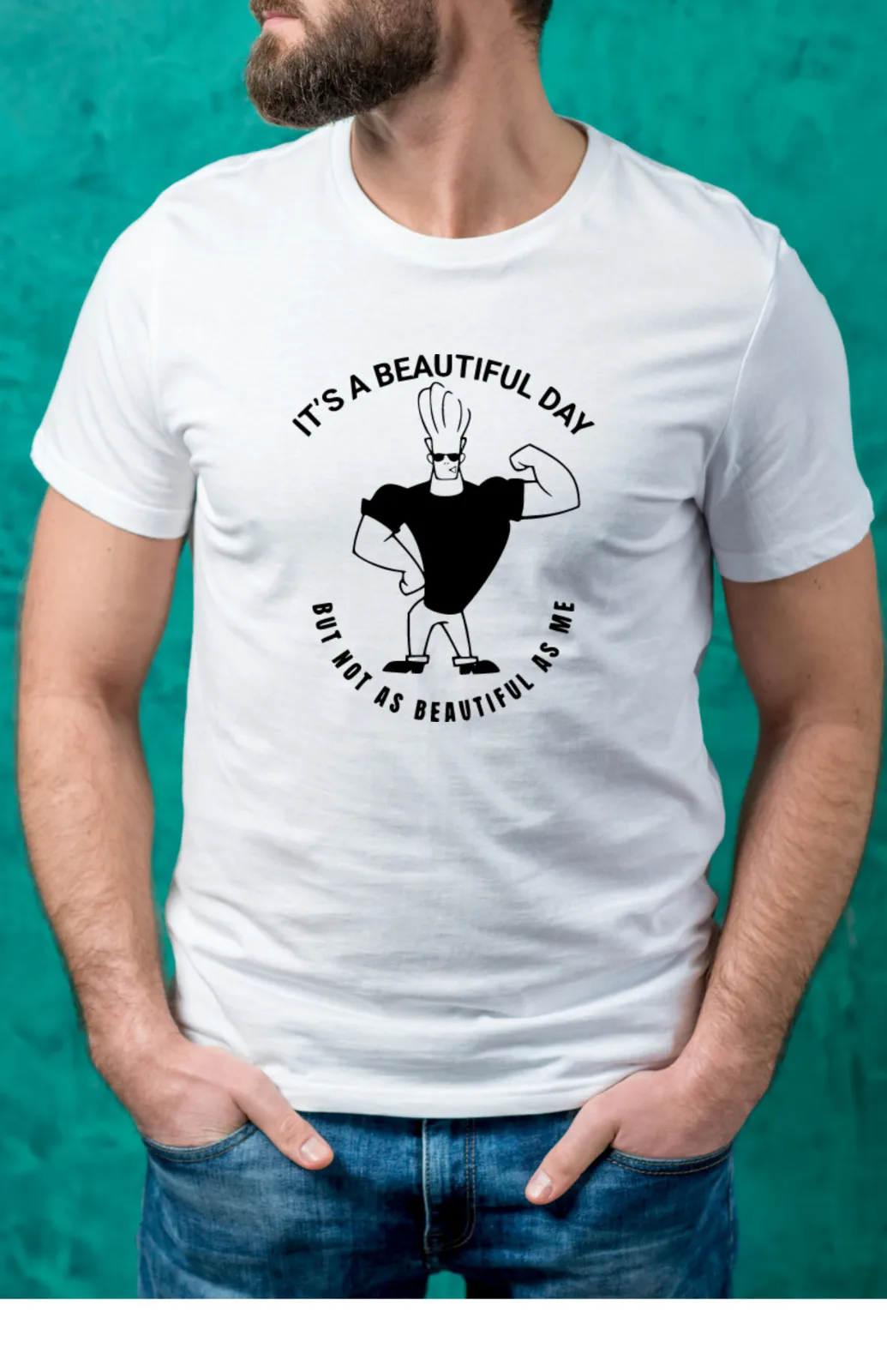 تي شيرت ممتع للرجل الجديد جوني برافو. هذا يوم رائع. أفضل هدية رائعة للرجال. بلوزة مريحة من القطن الخالص بأكمام قصيرة