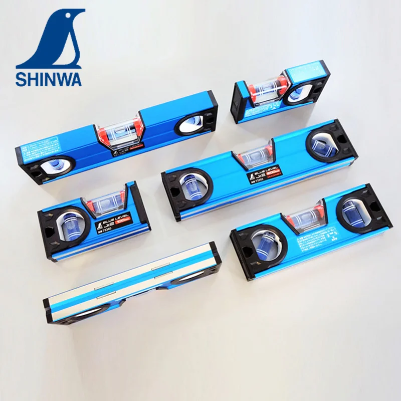 SHINWA High Precision Level Ruler Small Portable Multi-function Decoration Balance Ruler Bule Level Bubble 73360 73360