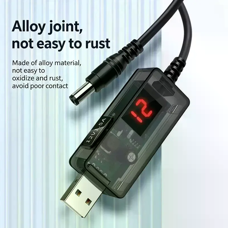 USB Power Boost Line Boost Converter With Indicator Light Dc 5V To Dc 9V/12V Step Up Module 1M USB Adapter Cable 2.1x5.5mm Plug