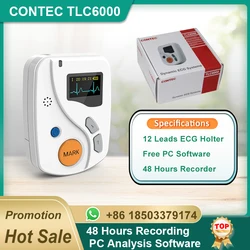 Brand New Contecmed TLC6000 Dynamic 12 Lead ECG Holter Systems, 24 Hours Recorder, Recorder & Analysis Software