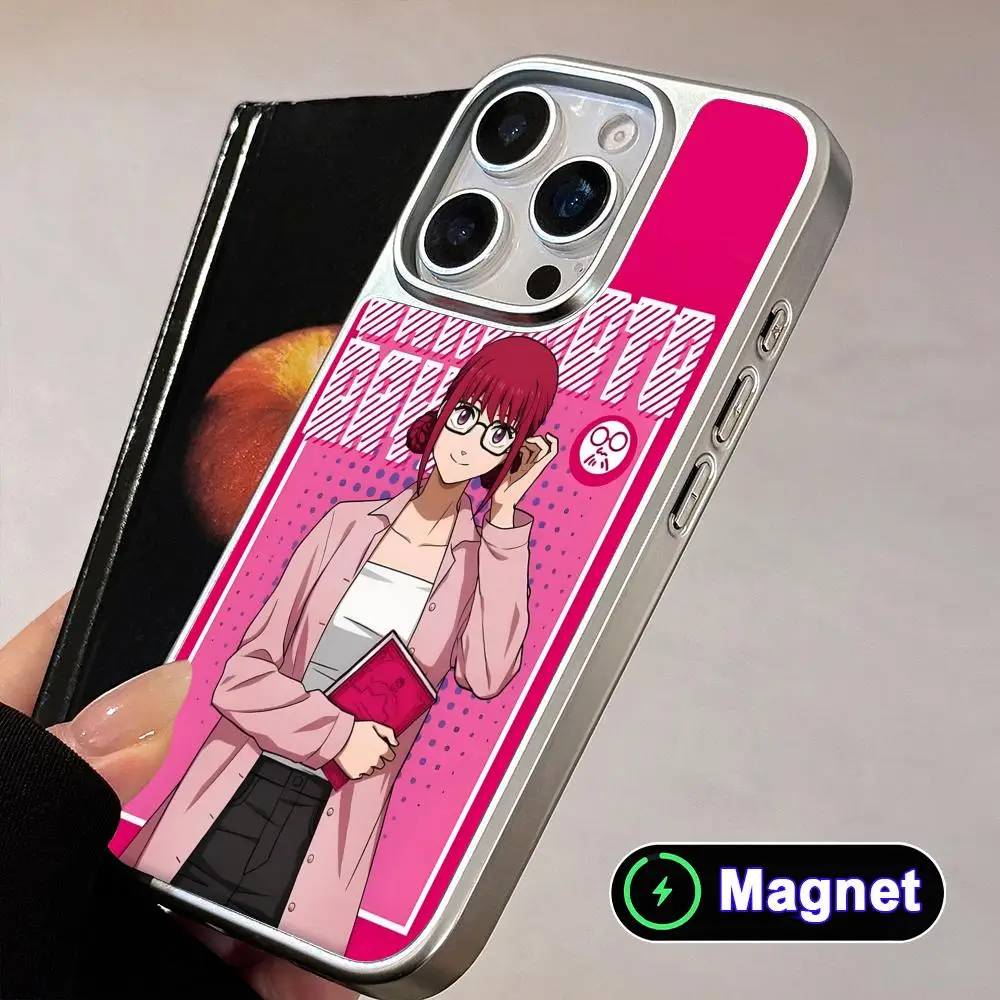 

Sakamoto Days Lu Phone Case for iPhone 17 16 15 14 13 12 11 Air Pro Max Plus Electroplated Silver Magsafe Cover