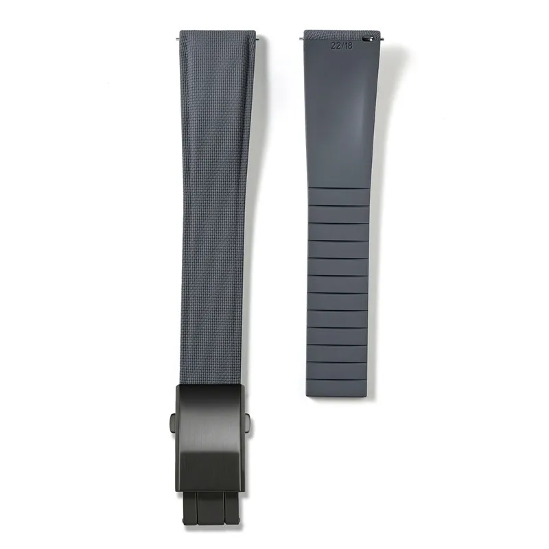 CTS Fluorkautschuk-Uhrenarmband 18mm 19mm 20mm 21mm 22mm 23mm 24mm FKM Schnellverschluss Universal Herren Damen Uhrenband zum Zuschneiden