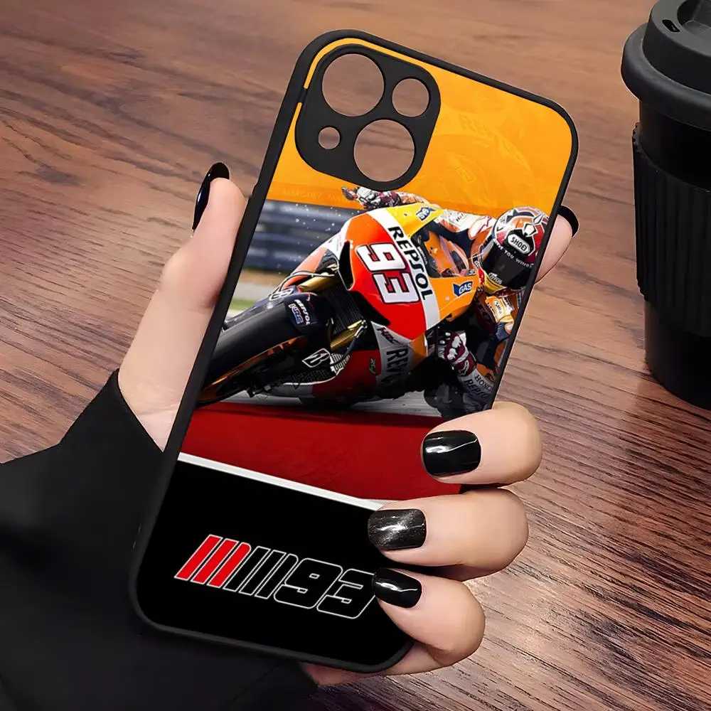 MINISO-Phone case Marc-Marquez-Racing 93 Matte Transparent For 16 15 IPhone 12 11 13 14 Pro Max X XR 8 Plus Back Cover