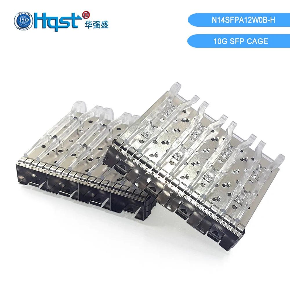 N14SFPA12W0B-H 10Gbps SFP Transceiver, 1*4 Push-Pull Type with Light Guide Column, Crescent Design, Cupronickel Material, High S