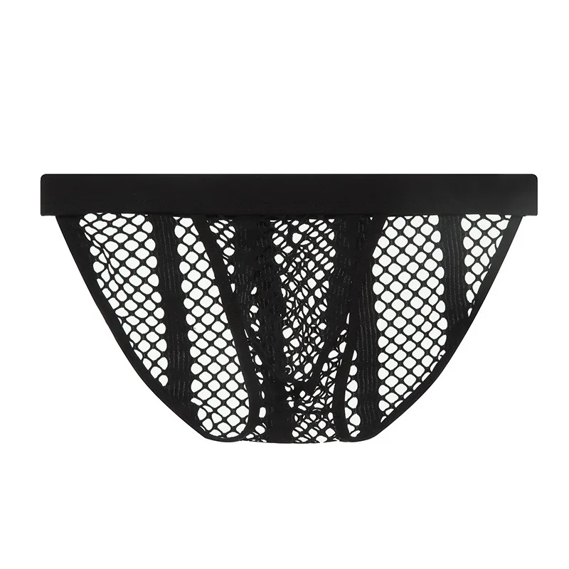 Summer Mesh Men's Underwear Solid Color Hollow High Cross Pants U Convex Breathable Triangle Pants