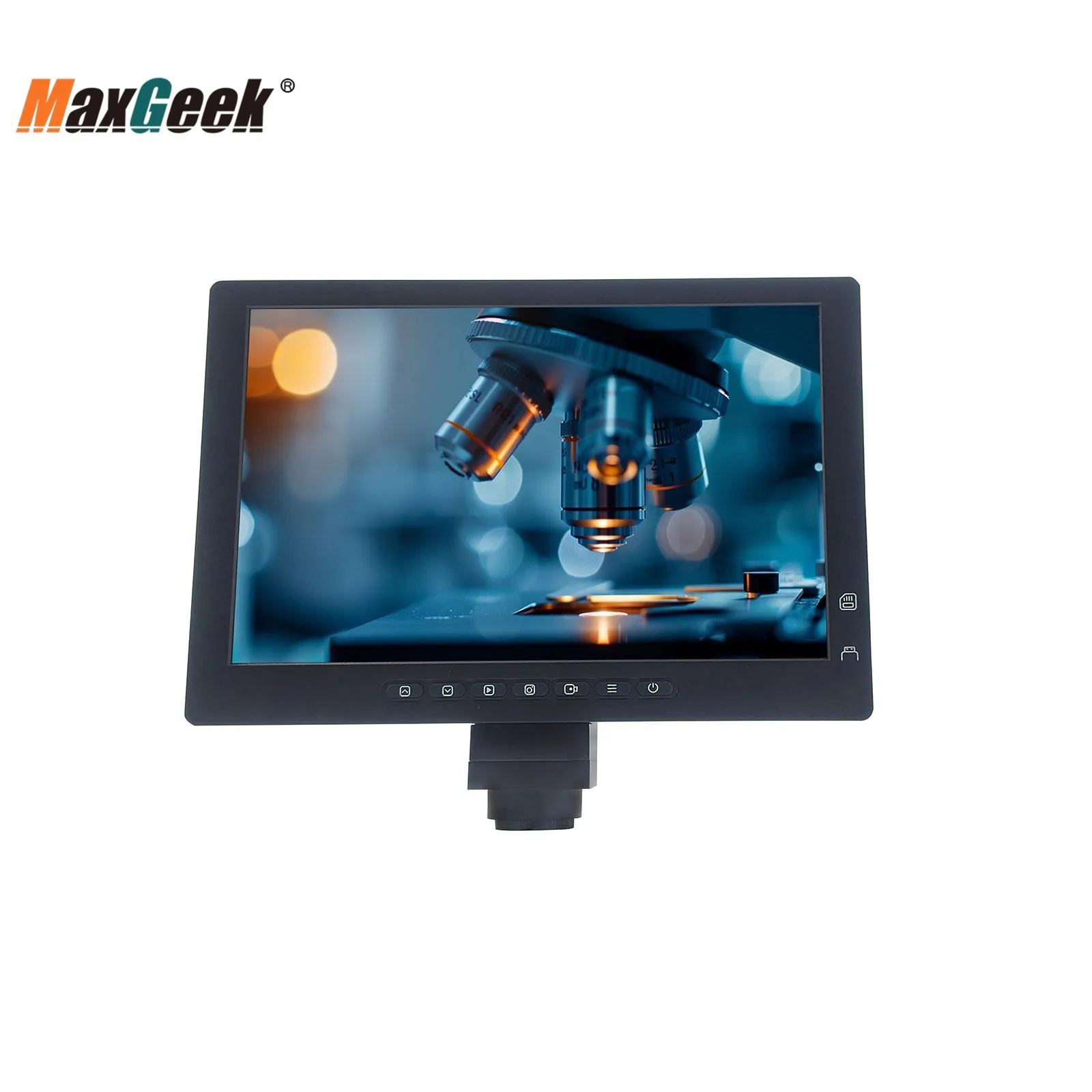 Maxgeek WD-VM101L Microscope Monitor 10.1 Inch IPS HD Display with 12MP Camera USB Measurement System