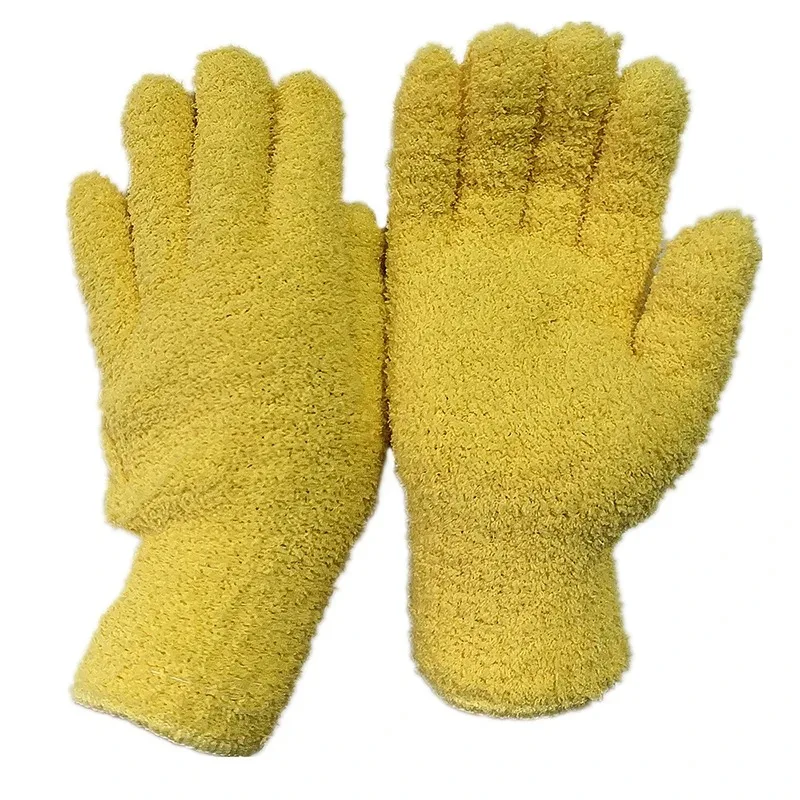 2PCS Microfiber Cleaning Gloves Set Five-Finger Design for Car Household Cleaning Multi-Color Options Available
