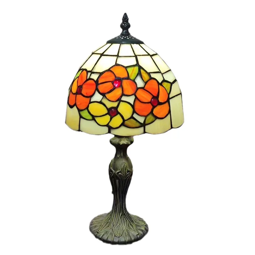 

8 Inch 20cm Stained Glass Shade Tiffany Vintage Desk Lamp