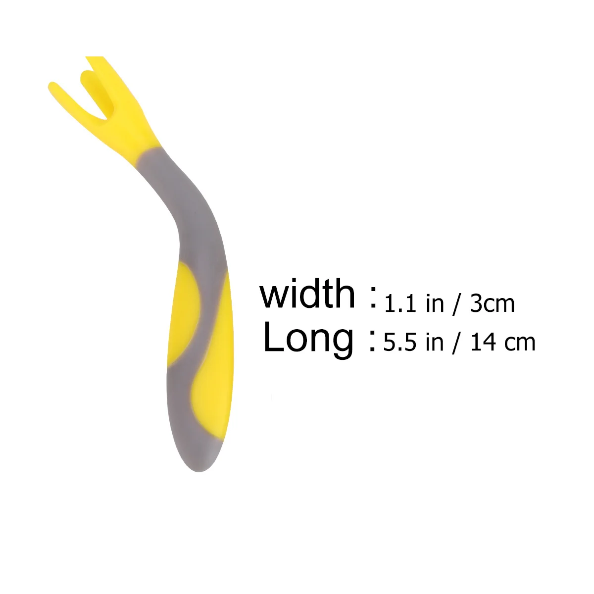 مجموعة واحدة مجموعة واحدة من ملعقة الشوكة المنحنية للأطفال الصغار 360 درجة ° أدوات تغذية الأطفال المرنة، مقبض غير قابل للانزلاق، حواف ناعمة للتعلم #5