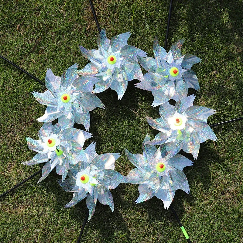 

1/5PCS Garden Lawn Yard Decoration Bird Repeller Pinwheels Reflective Sparkly Scarecrow Pinwheel Windmill Spinner