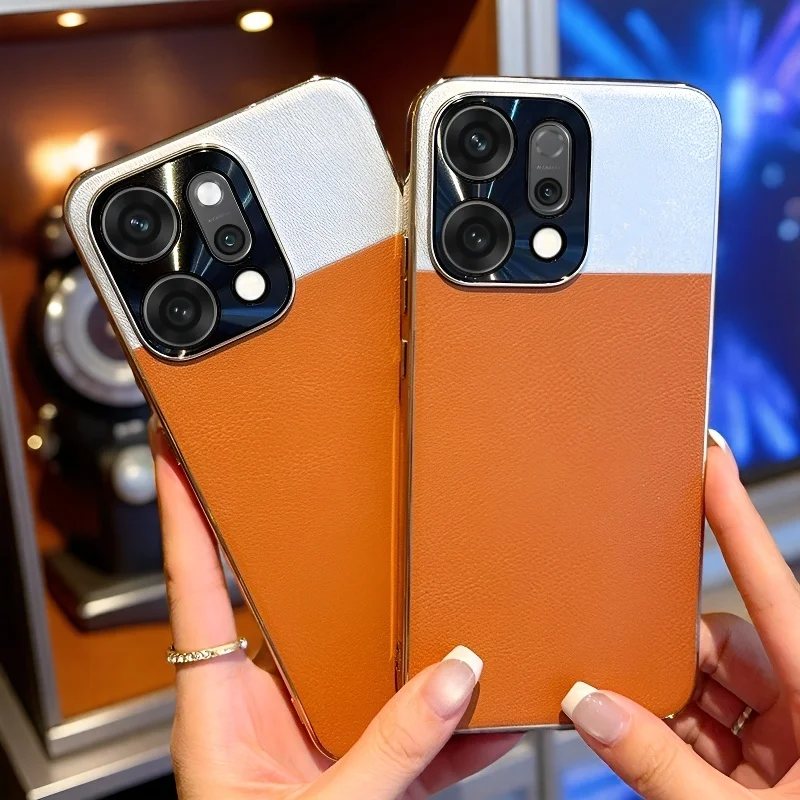 

Advanced Electroplated Gold Phone Case Compatible with Reno 14Pro FindX8 Ultra Desert Silver Moon Protective Cover