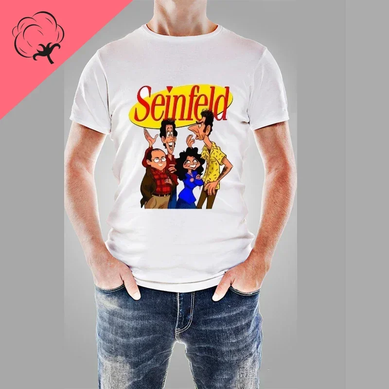 Новая футболка Seinfeld Caricature из 100% хлопка с рисунком Kramer Costanza Elaine Jerry Tees
