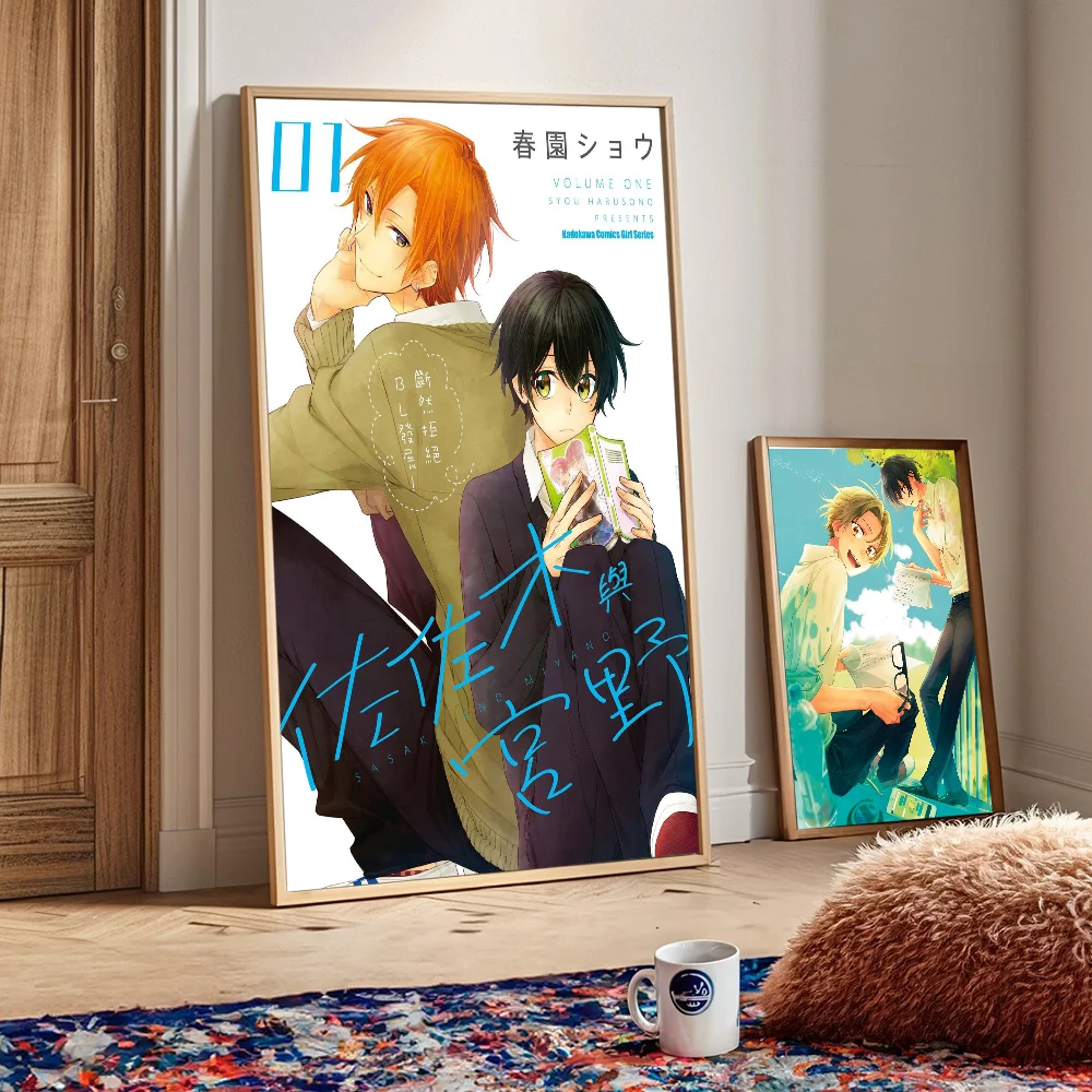 Sasaki and Miyano anime Vintage Posters Sticky Whitepaper Sticker DIY Room Bar Cafe Room Wall Decor