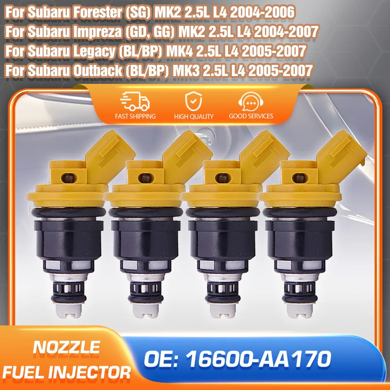 

Car Fuel Injector Nozzle For Subaru Forester Subaru Legacy Subaru Outback Subaru Impreza 2.5L L4 2004 2005 2006 2007 16600-AA170