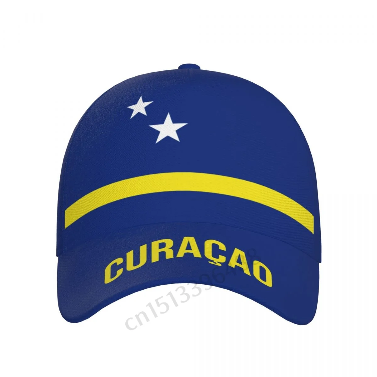 Curacao Flag 3D Soccer Hats Sun Baseball Cap Breathable Adjustable Men Women Outdoor Fishing Hat