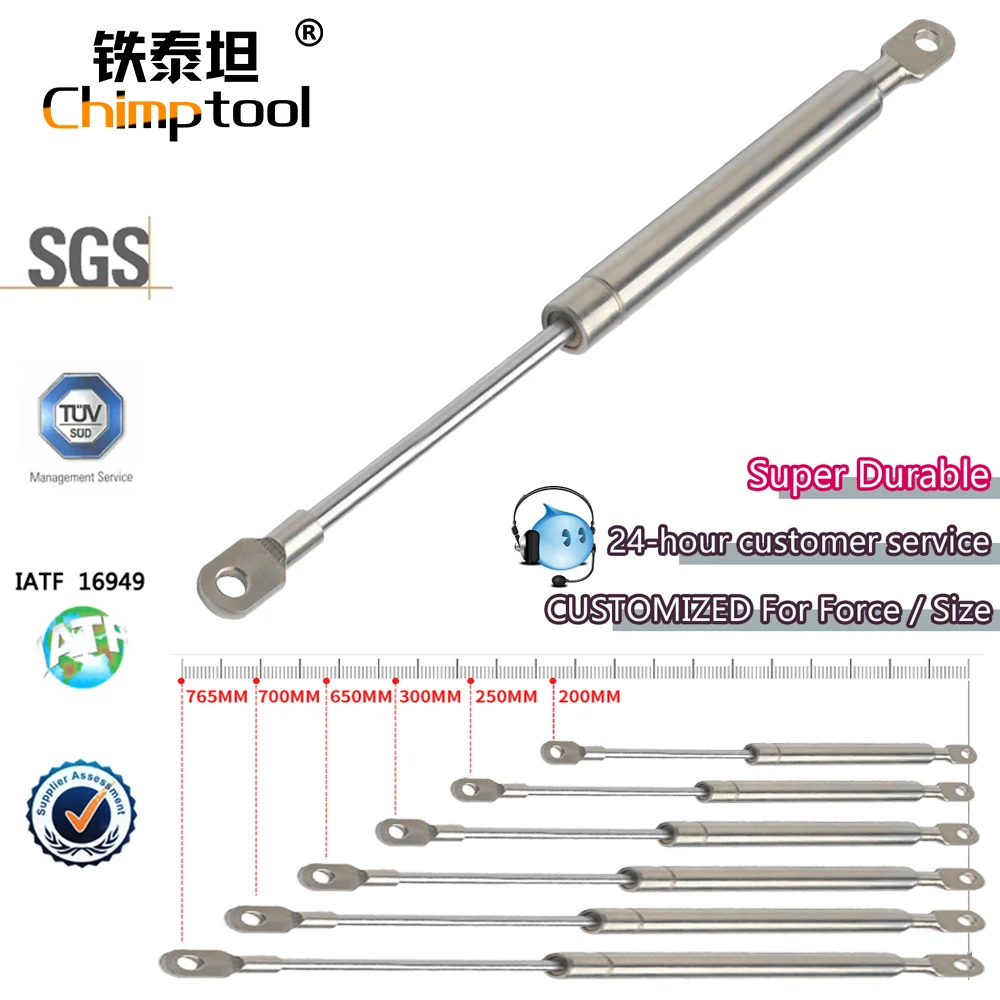 1 Pc Stainless Steel 316 Gas Spring Universal Shock Absorber Hydraulic Lift Support Strut Bar For RV Bed Marine Salt Ocean Work