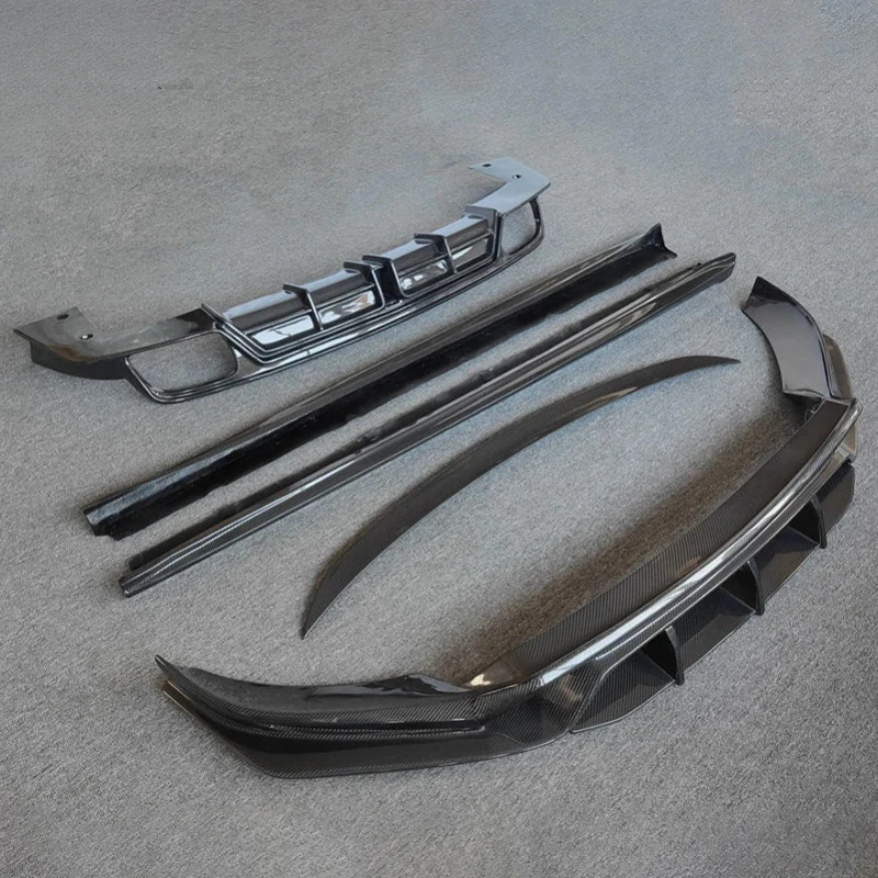 

Premium Car Accessories Full Body Kit: Front Lip, Side Skirts, Rear Diffuser & Spoiler - Wet Carbon Fi Durable