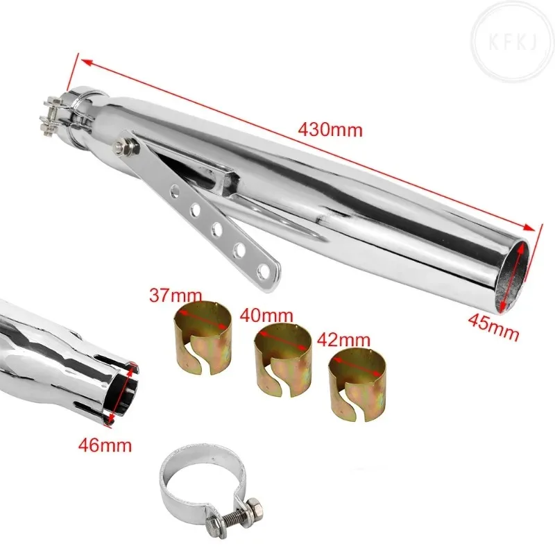 

Universal 17'' Motorcycle Exhaust Muffler Pipe Tip Retro Vintage Rear Pipe Tube Exhause Silencer for Suzuki/Bobbers Cafe Racer