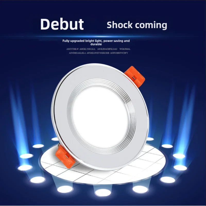 2.5Inch3WStraw Hat Downlight Living Room Dining Room Opening75cm Variable Light With Three ColorsLEDBarrel Lamp